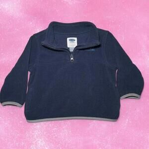 Old Navy Navy Blue Fleece Pullover Half Zip Sweater